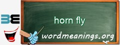 WordMeaning blackboard for horn fly